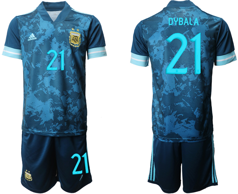 Men 2021 National Argentina away #21 blue soccer jerseys->argentina jersey->Soccer Country Jersey